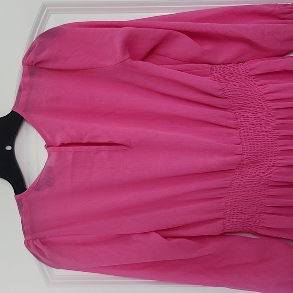 J.Crew Barbie Pink Tiered Chiffon Midi Dress Size XSPetite - Picture 7 of 12